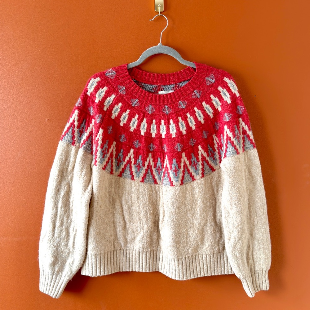Lucky Brand Fair Isle Sweater Nordic Pattern - SIZE M/L